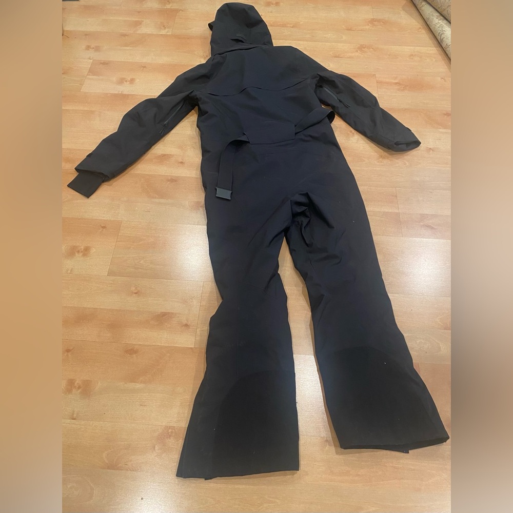 Women's Black Hooded Ski Jumpsuit - Picture 2 of 3